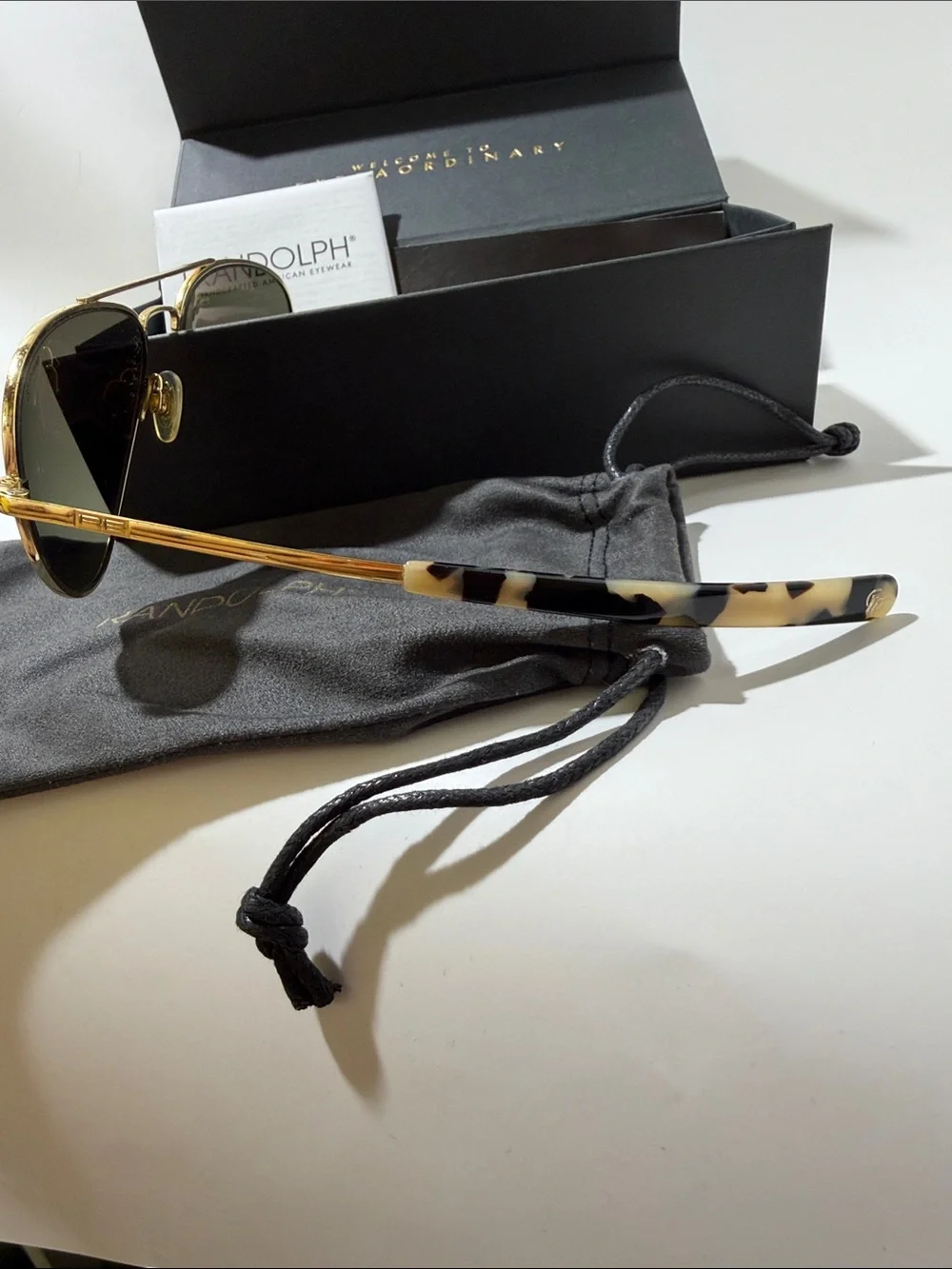 Men’s Gold Frame Blue Lens Aviator Sunglasses
